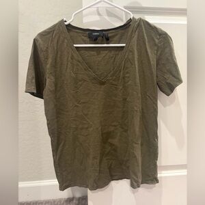 Theory Cotton V-Neck Short Sleeve Top